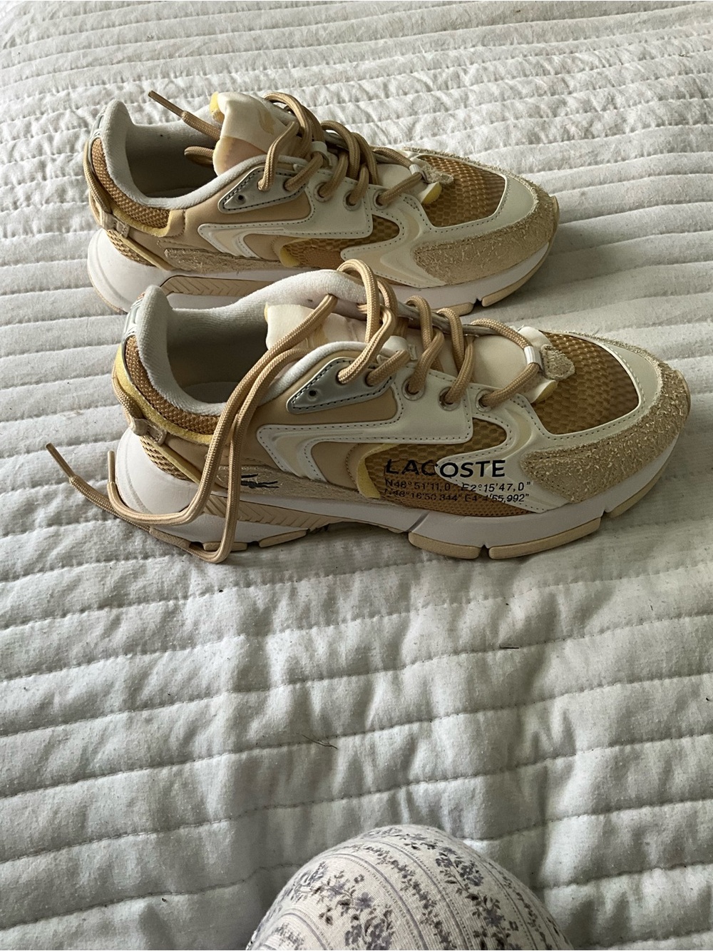 Lacoste Cream & Beige Retro Runner Sneakers